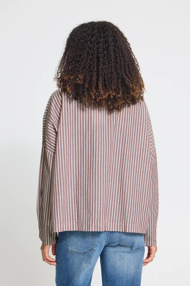 ICHI Giley Shirt in Zinfandel stripe