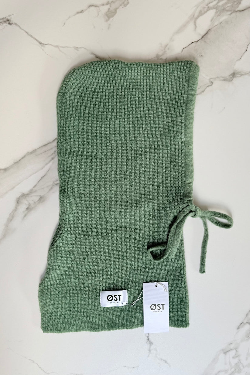 Ost London Rikke Cashmere Mix Balaclava -Green