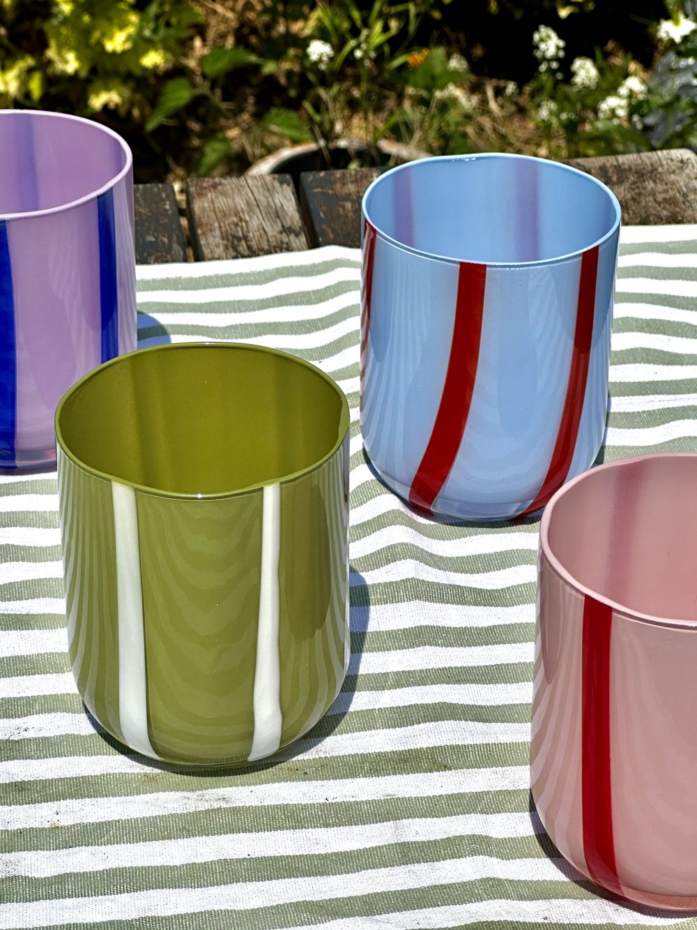 Maegan Atina Glassware - Olive & White