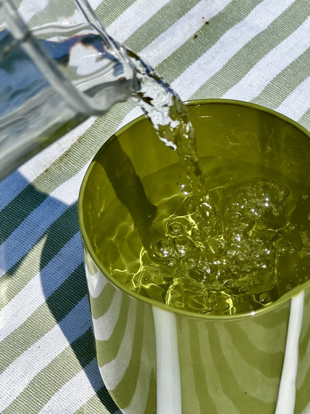 Maegan Atina Glassware - Olive & White