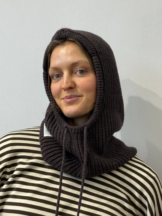 Ost London Marie Mohair Balaclava -Brown
