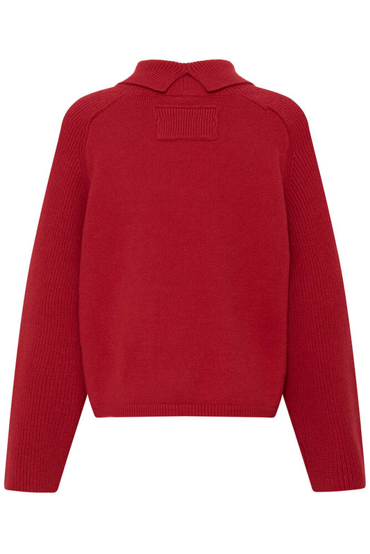 ICHI Betias Long Sleeved Pullover in Salsa