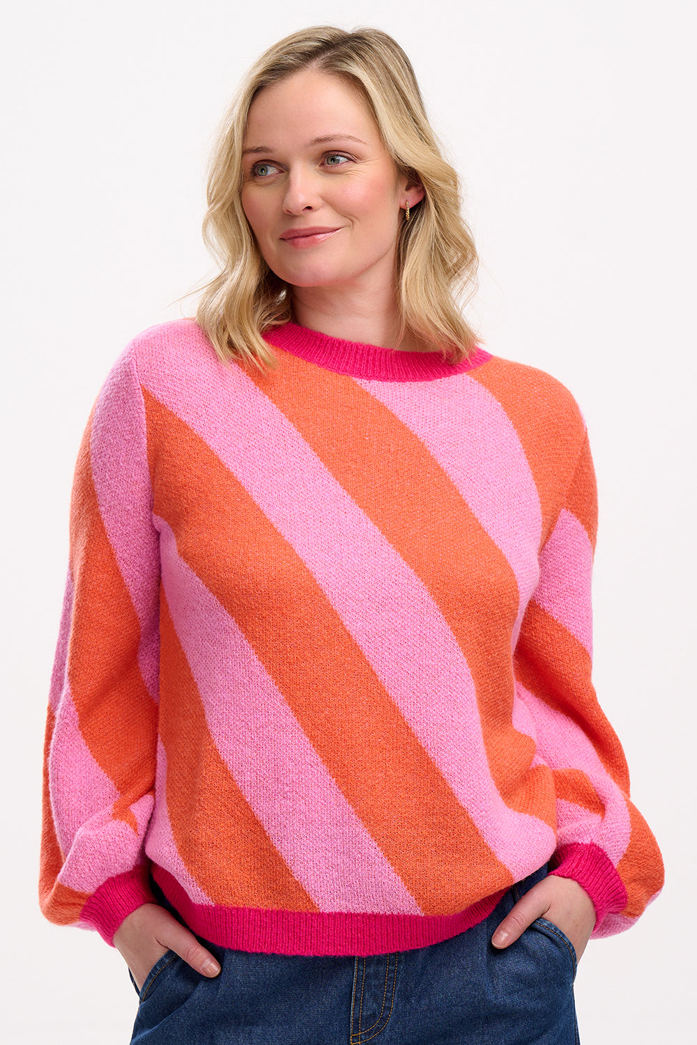 Sugar Hill Essie Jumper in Pink/Orange Diagonal Stripe