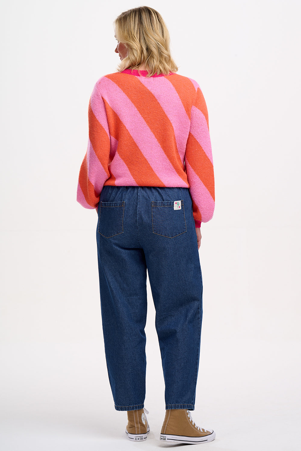 Sugar Hill Brighton Essie Jumper in Pink/Orange Diagonal Stripe