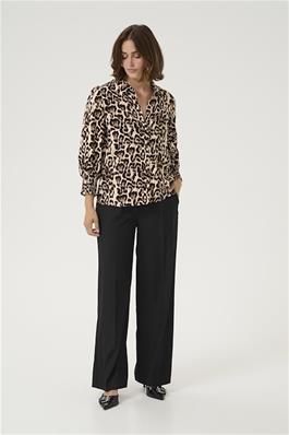 KAFFE Pedra Shirt in Naturel Leopard Print