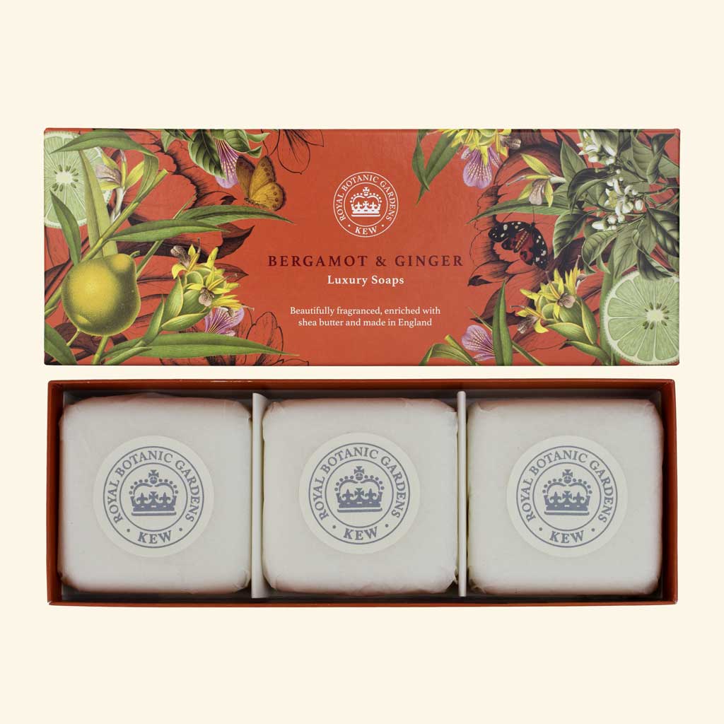 The English Soap Company - Kew Gardens Bergamot & Ginger Triple Soap Gift Box