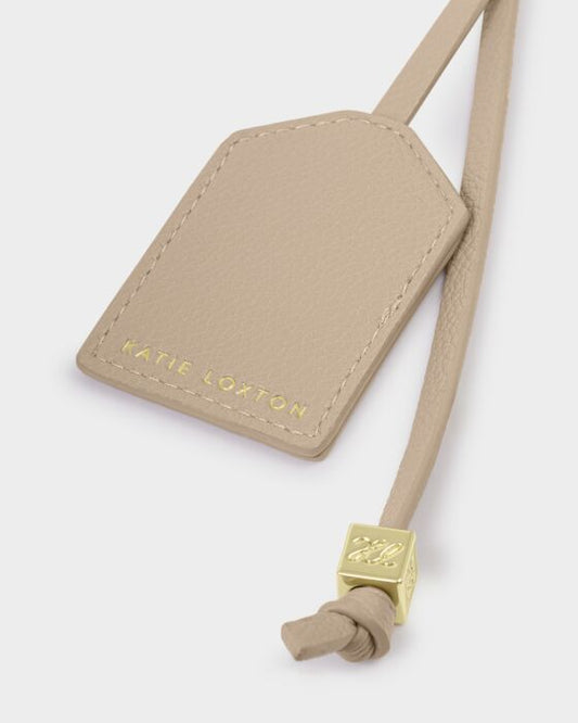 Katie Loxton Sentiment Tag Keyring - Amazing Mum - in Light Taupe