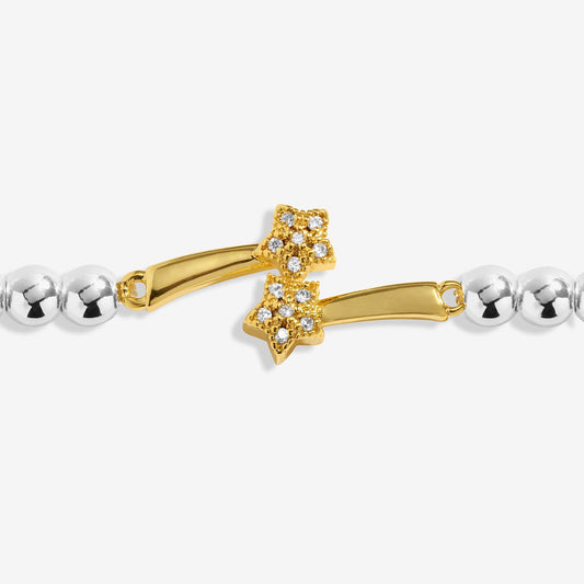Joma Jewellery Kids' A Little 'Shine Bright On Your Birthday' Bracelet In Silver and Gold Plating