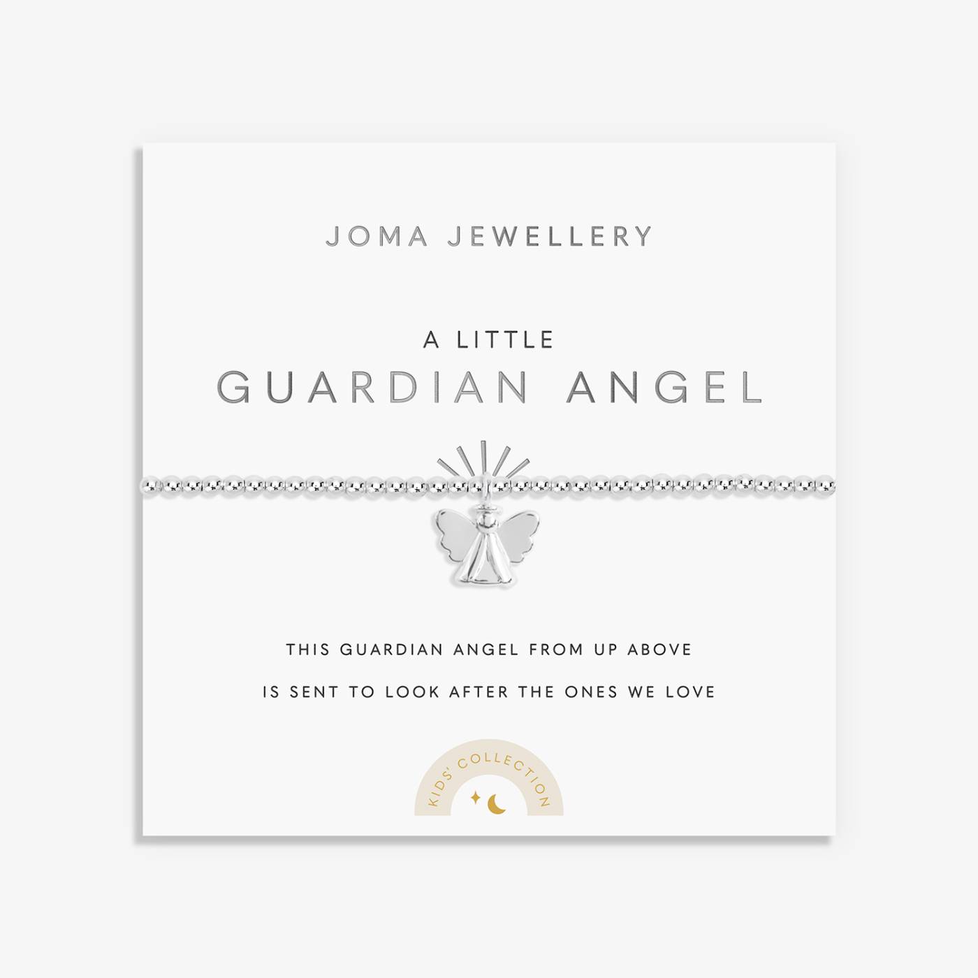 Joma Jewellery Kids' A Little 'Guardian Angel' Bracelet with a little angle charm in silver
