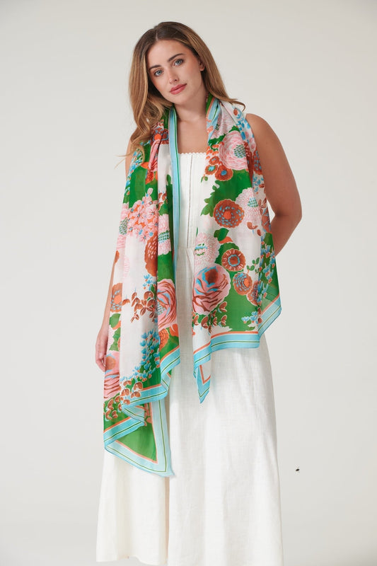One Hundred Stars Kitsch Bouquet Green Scarf