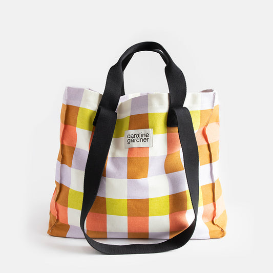Caroline Gardner Multi Check Large Tote Bag