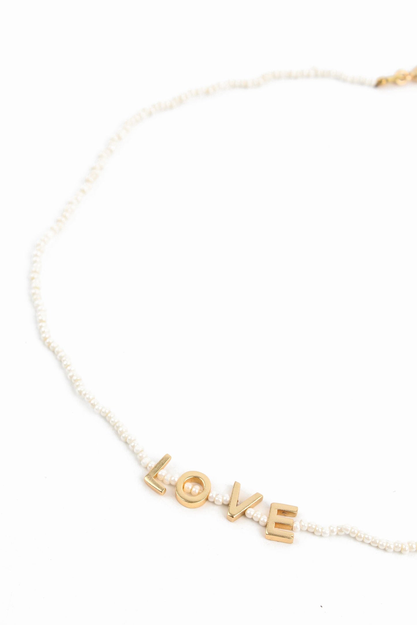 My Doris Love Gold Letters Mini Pearl Necklace