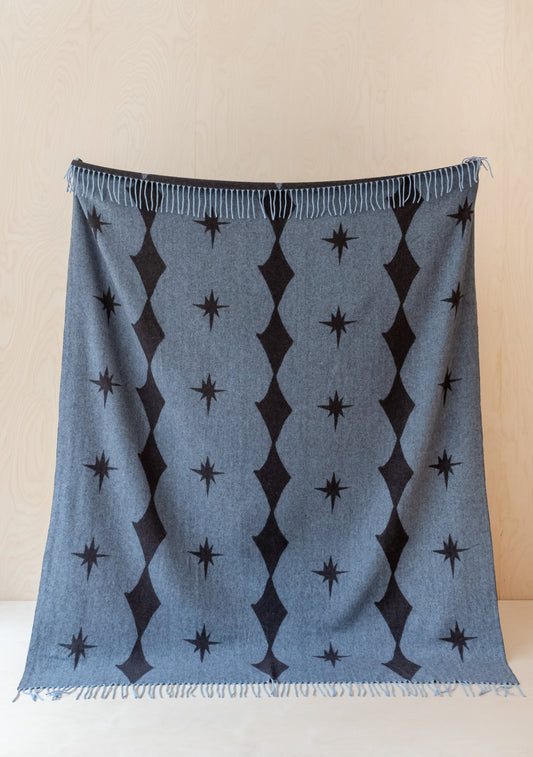 TBCo Lambswool Blanket in Reversible Blue Celestial
