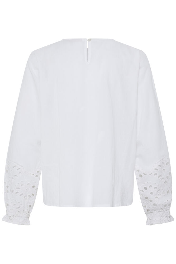 Fransa Lacita Blouse in Blanc De Blanc