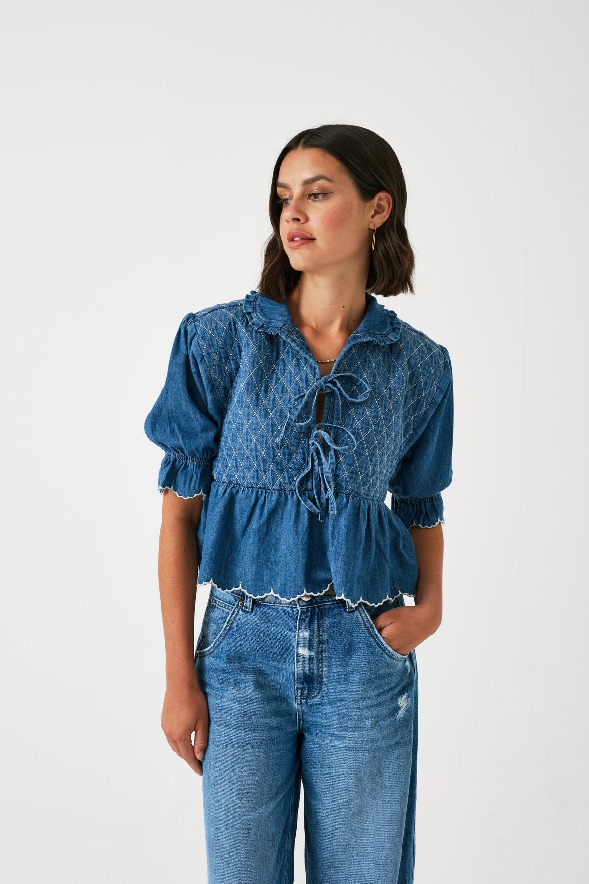 seventy + mochi Heidi Blouse in Mid Vintage