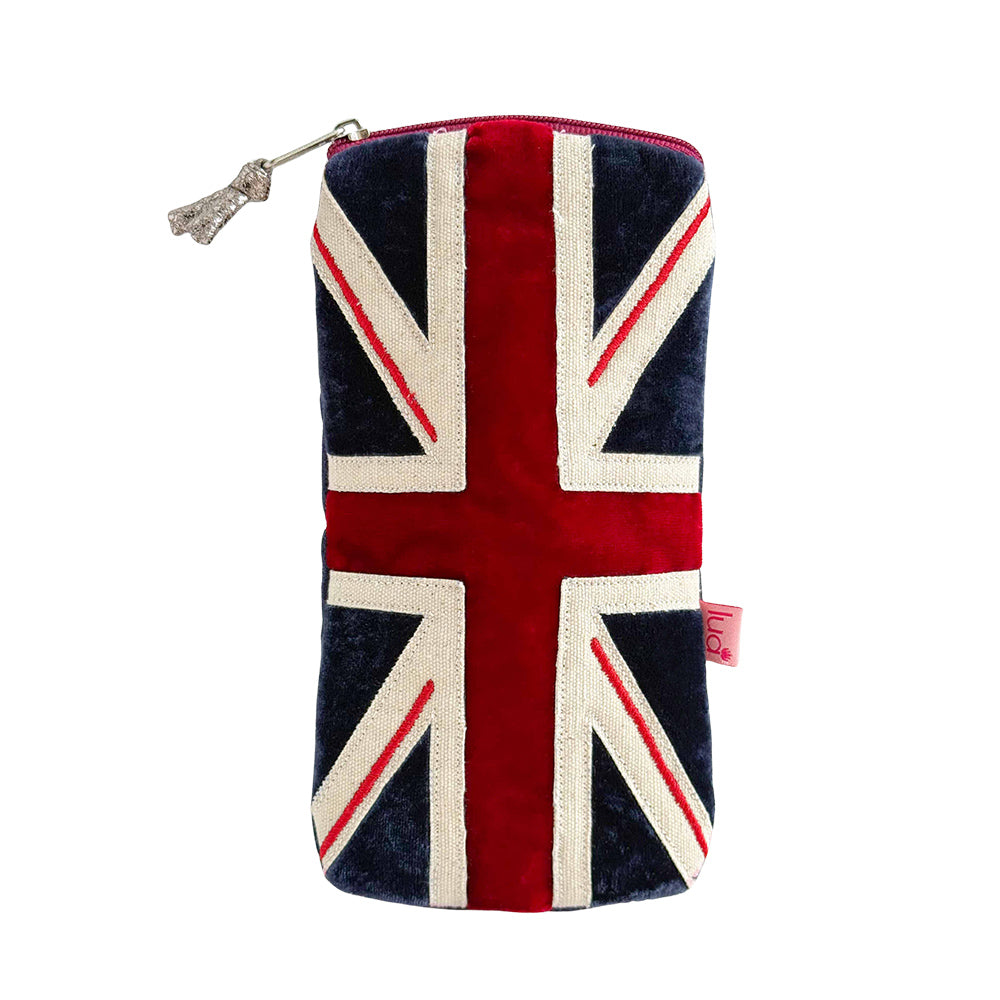 Lua Union Jack Velvet Glasses Case