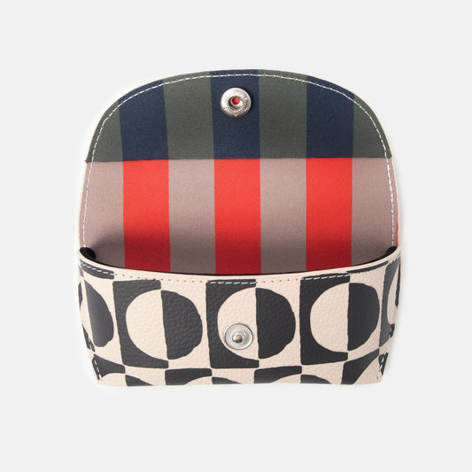Caroline Gardner Mono Geo Circles Flap Glasses Case