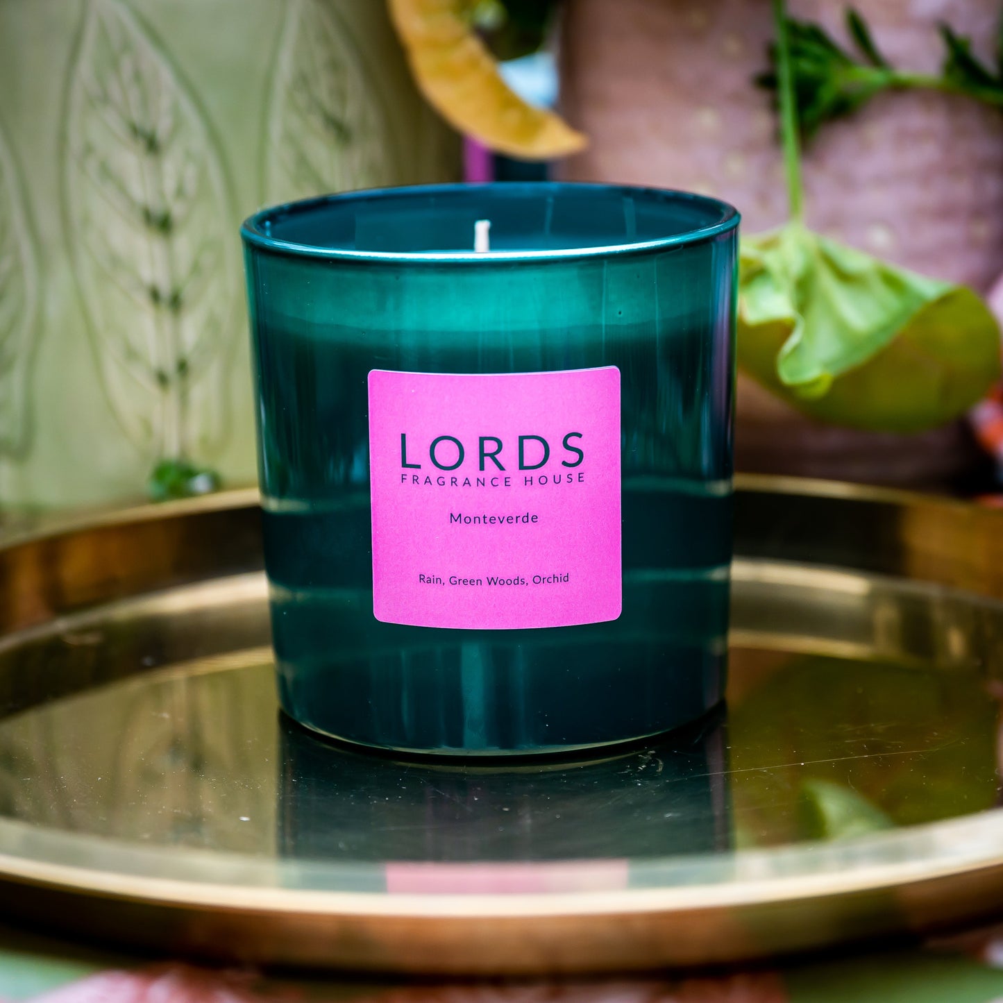 LORDS Fragrance House - Three Wick Candle - Monteverde - Green Glass