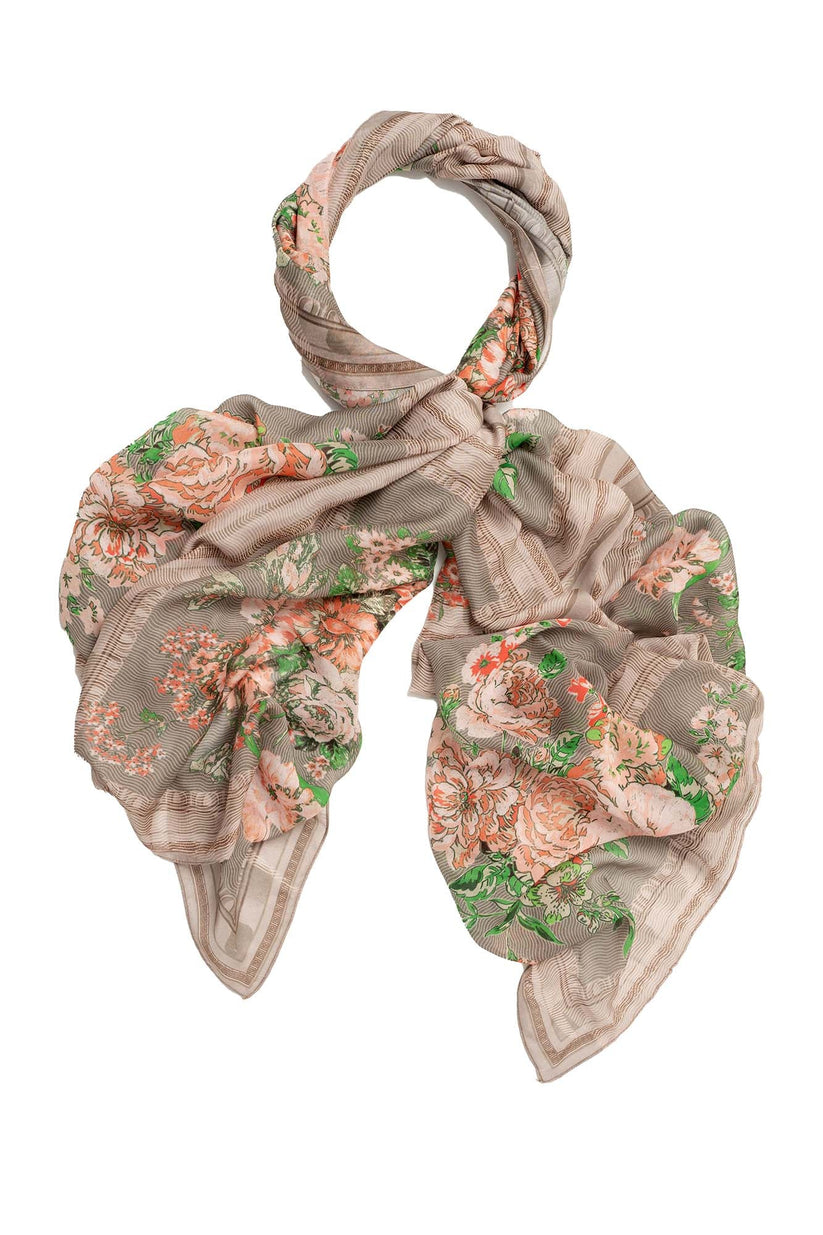 One Hundred Stars Neon Rose Beige Scarf