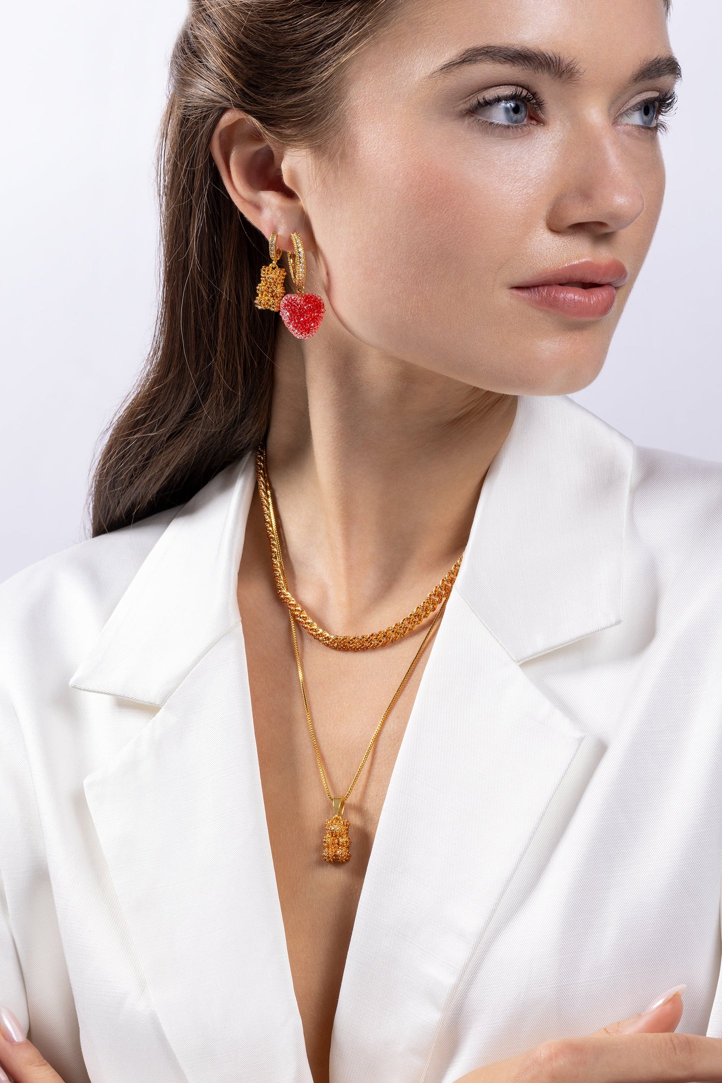 Crystal Haze Jelly Heart Collector Earrings Pave (G)