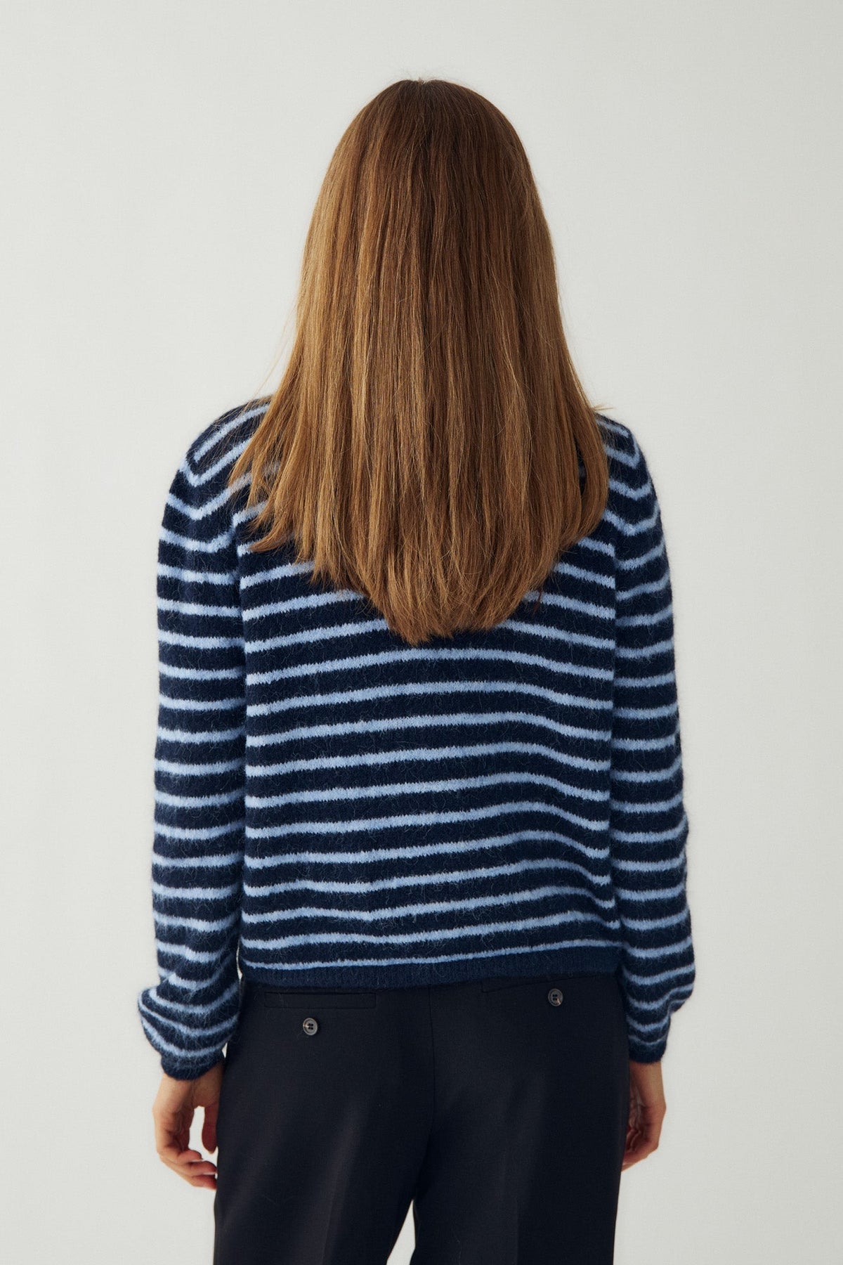 Noella Mertice Knit Cardigan in Blue Stripe