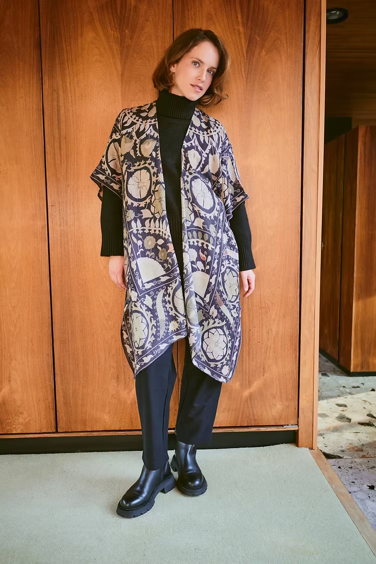 One Hundred Stars Susani Charcoal Wool Throwover