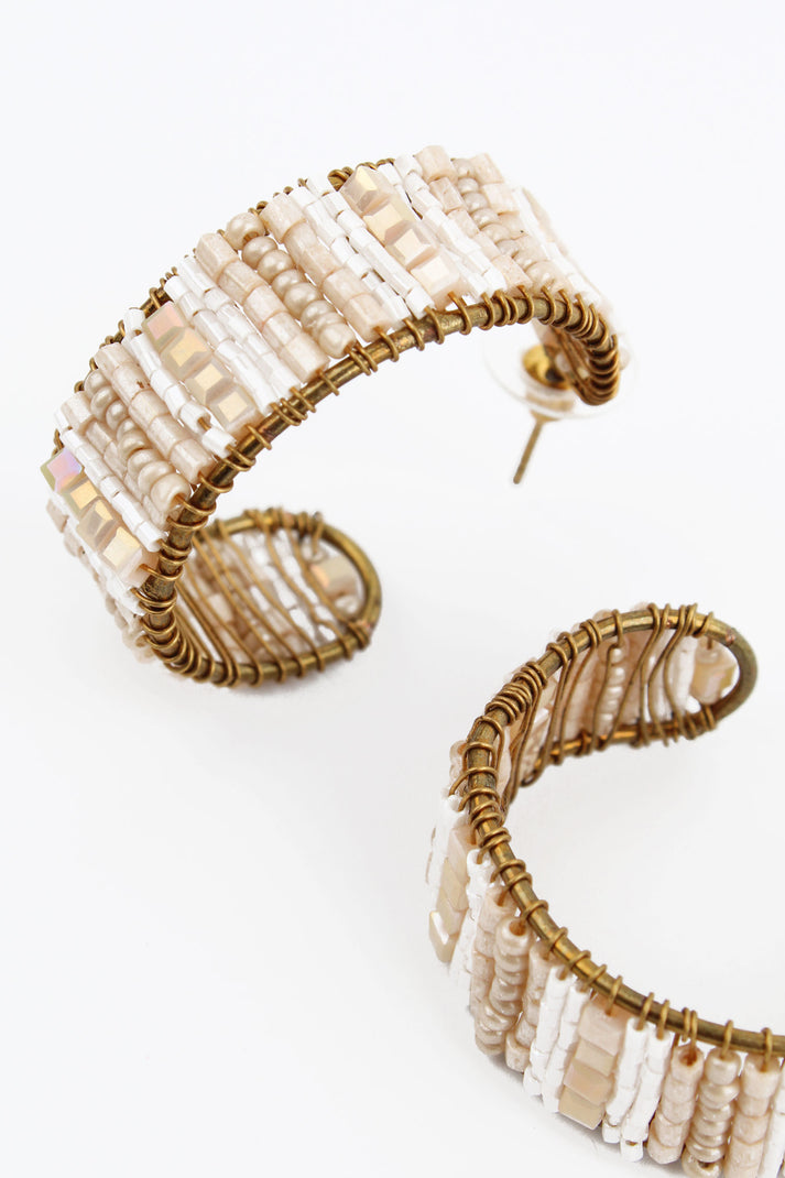 My Doris Pearl and Gold Hoops
