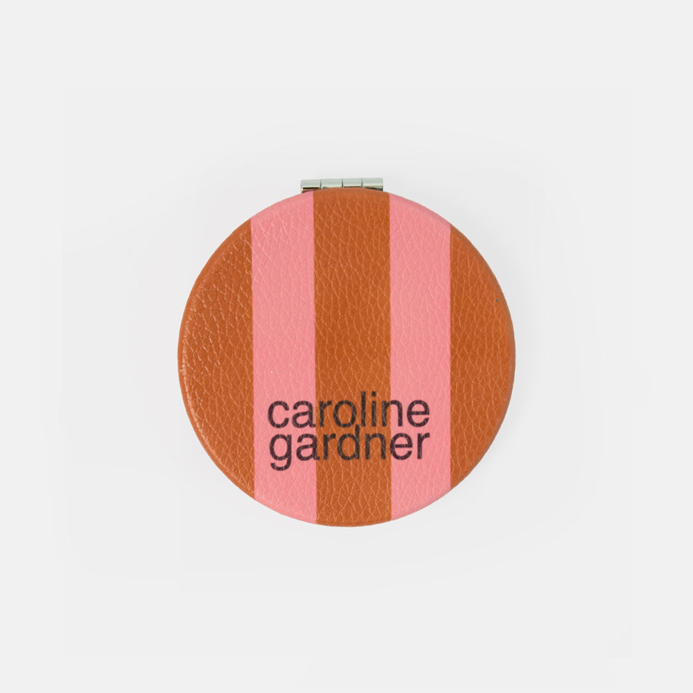 Caroline Gardener Multi Stripe Round Pocket Mirror