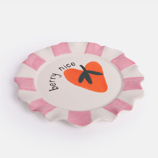 Caroline Gardner Strawberry Heart Ceramic Plate