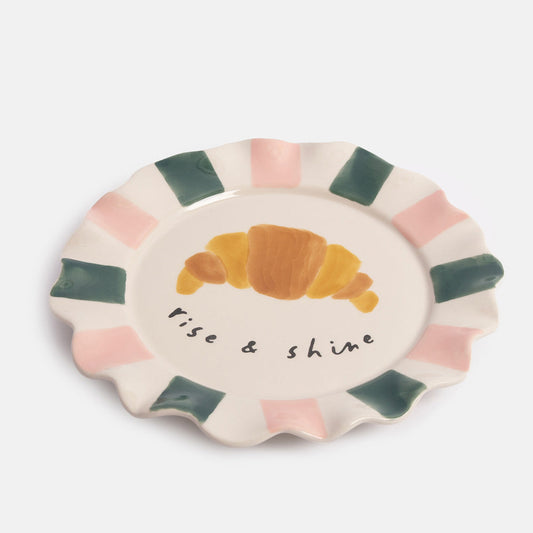 Caroline Gardner Rise & Shine Croissant Ceramic Plate