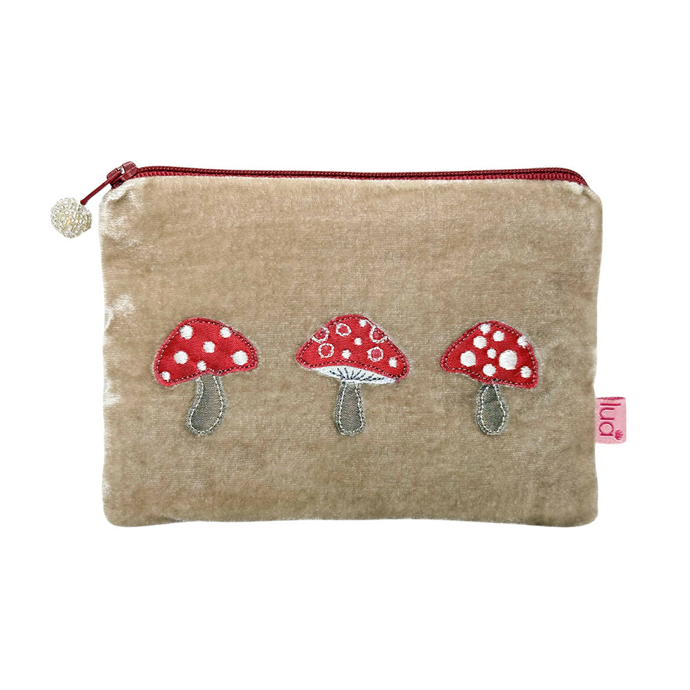 Lua Red Mushroom Appliqued Purse