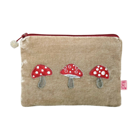 Lua Red Mushroom Appliqued Purse