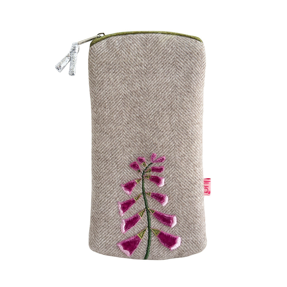 Lua Foxglove Glasses Purse Herringbone