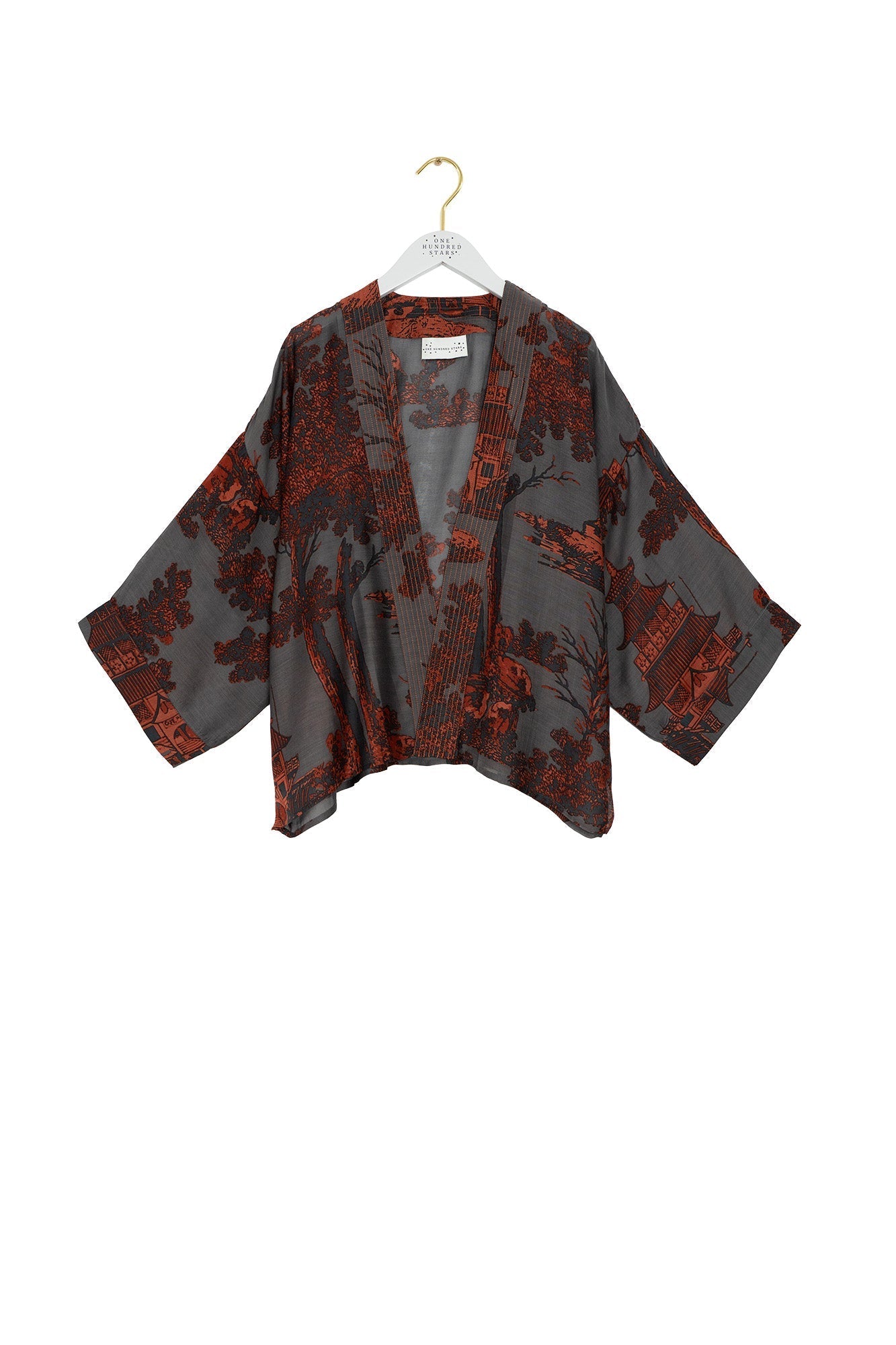 One Hundred Stars Pagoda Pewter Kimono