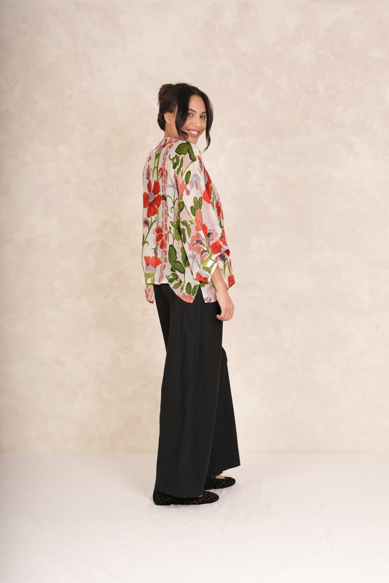 One Hundred Stars Poppy Red Kimono