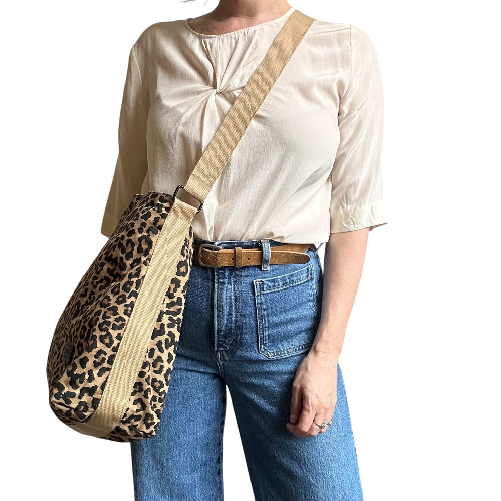 Sixton Portland Messenger Bag in Sand Leopard Print