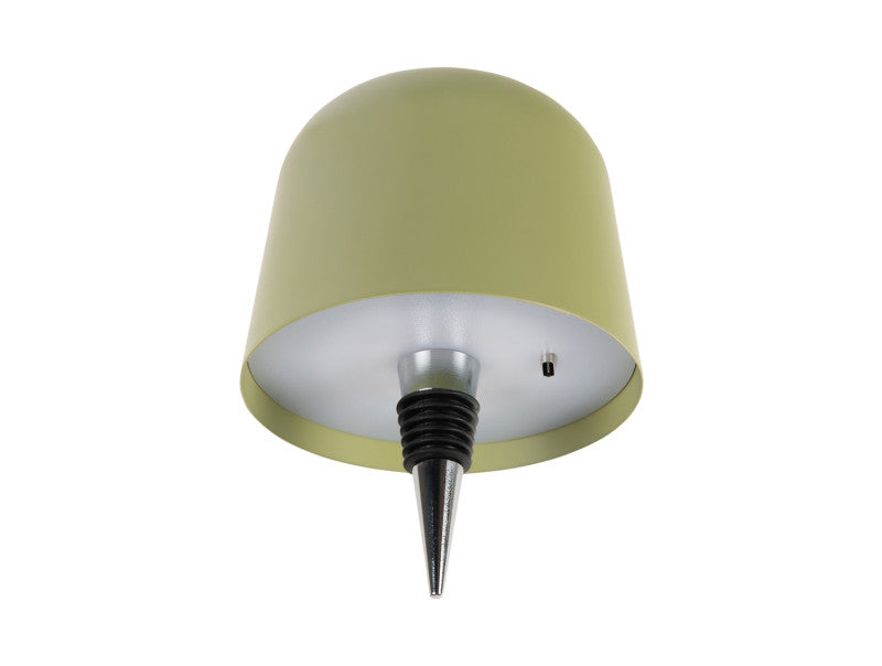 Present Time Bottle Lamp Cone Hat LED in Tea Green