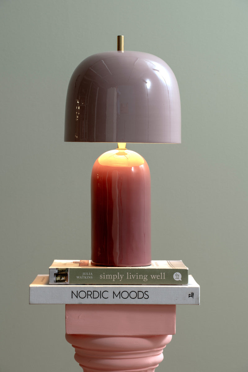 Present Time Enamel Rico Table Lamp in Dark Mauve