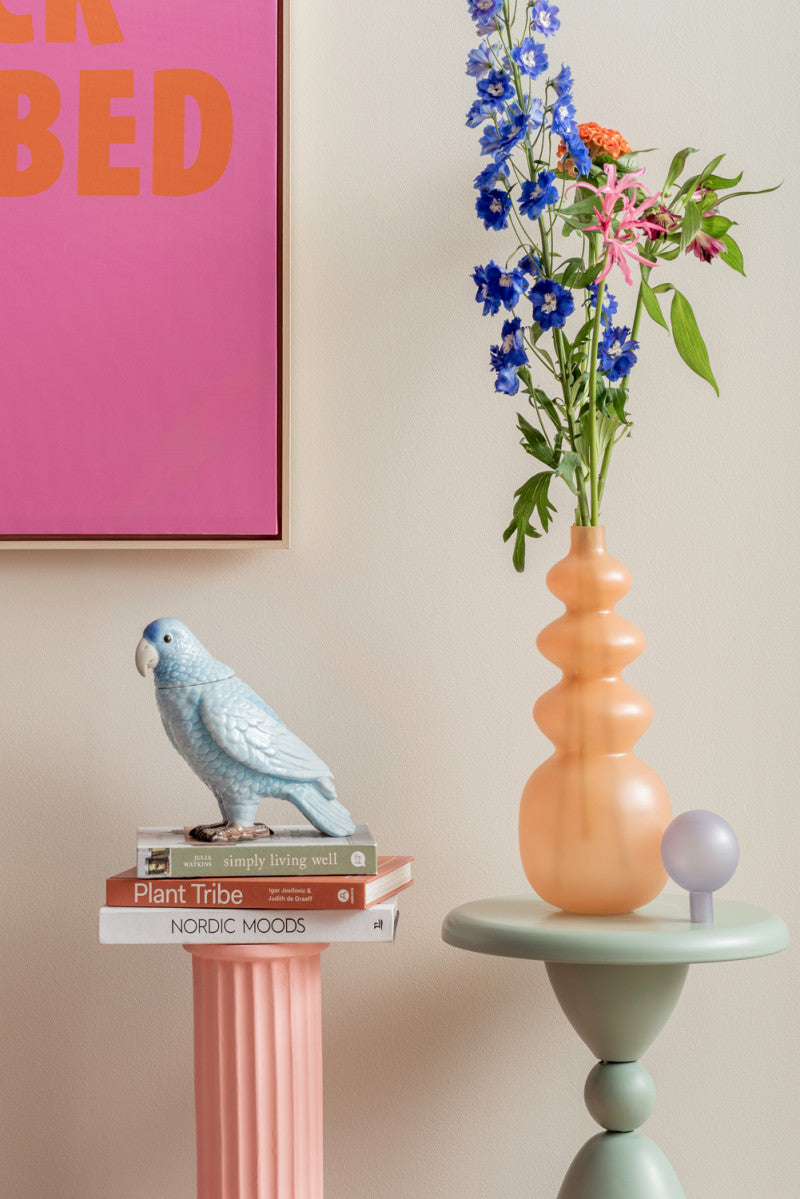 Present Time Storage Jar Bird in Soft Blue
