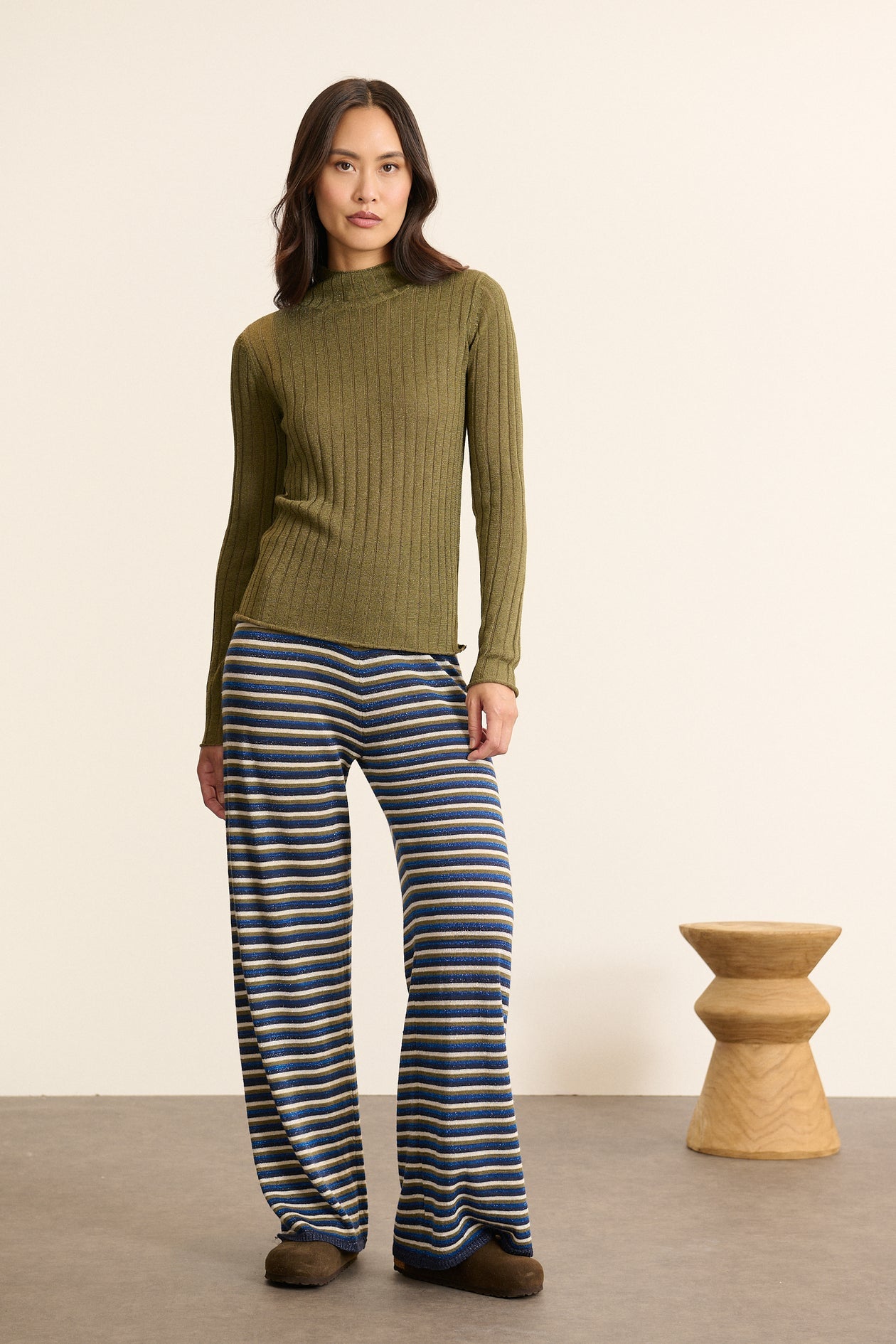 Garance Paris Pistache Top in Khaki Green