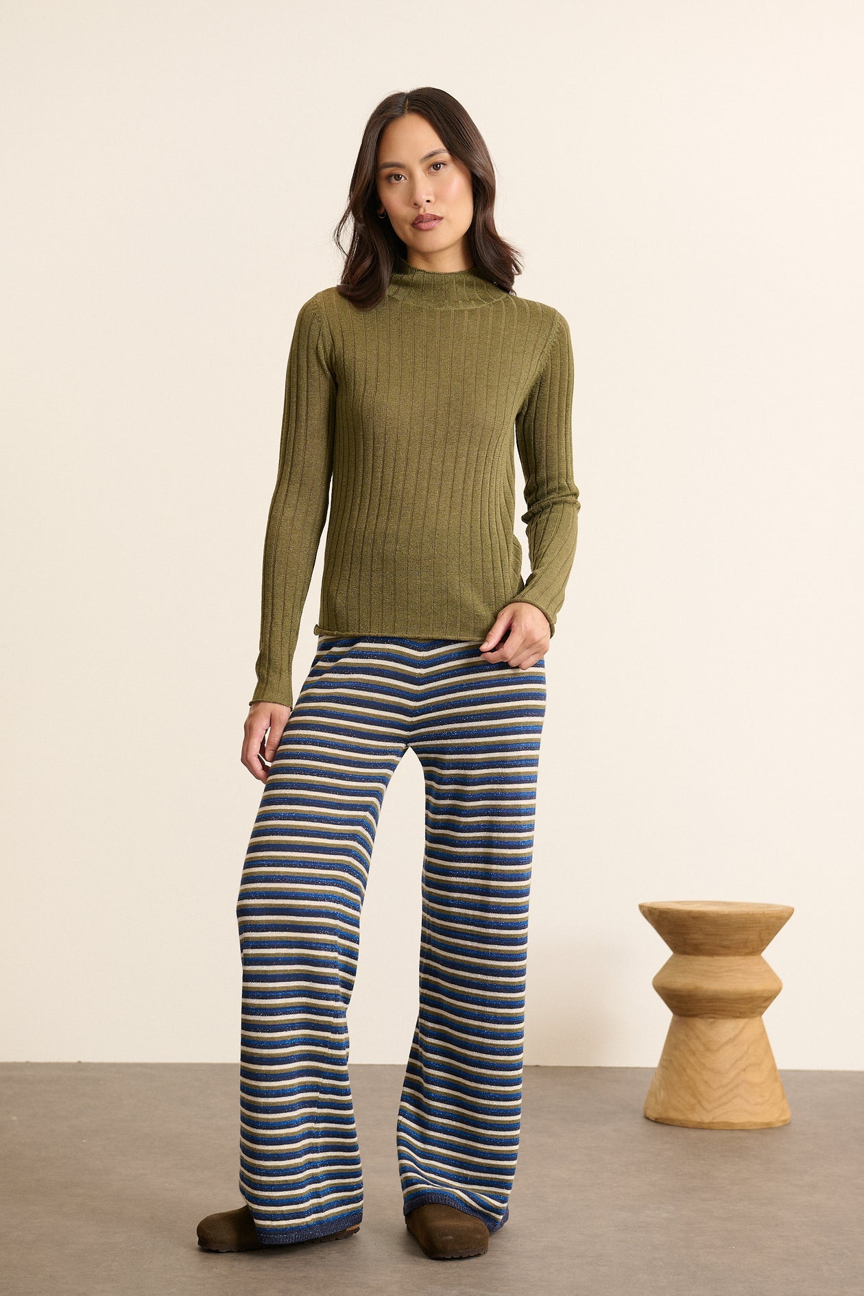 Garance Paris Pistache Top in Khaki Green