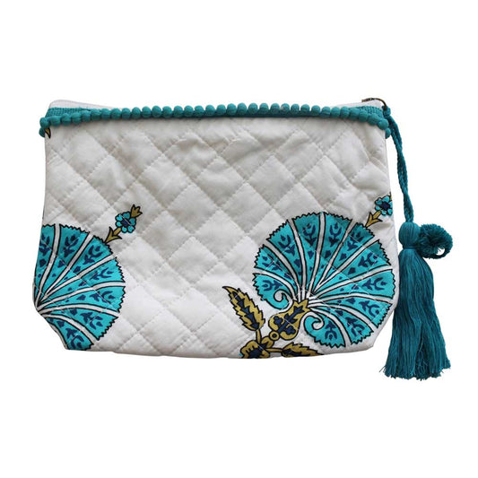 Powell Craft Aqua Shell Lined Make Up Bag