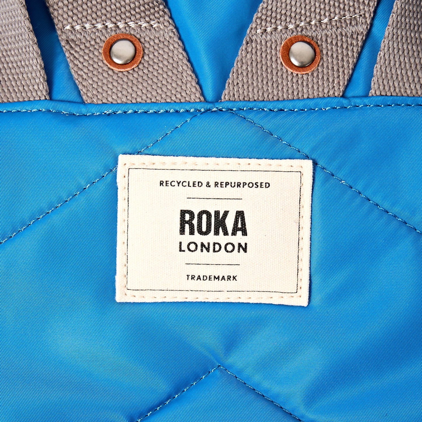 Roka London Small Canfield Roll Top Backpack in Mlibu Blue