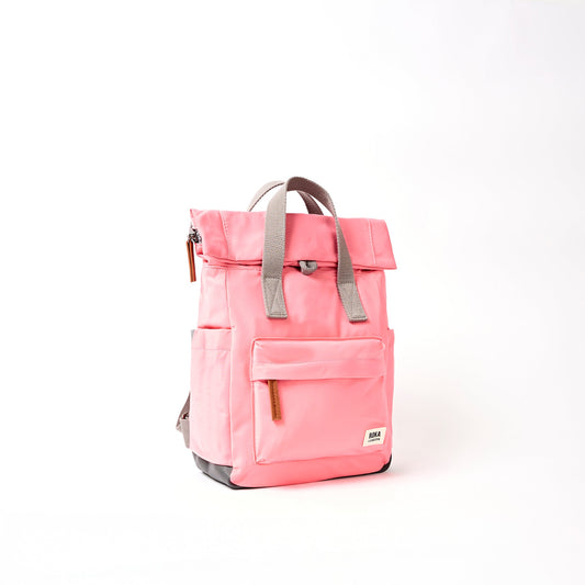 Roka London Medium Canfield Roll Top Backpack in Pink Lemonade