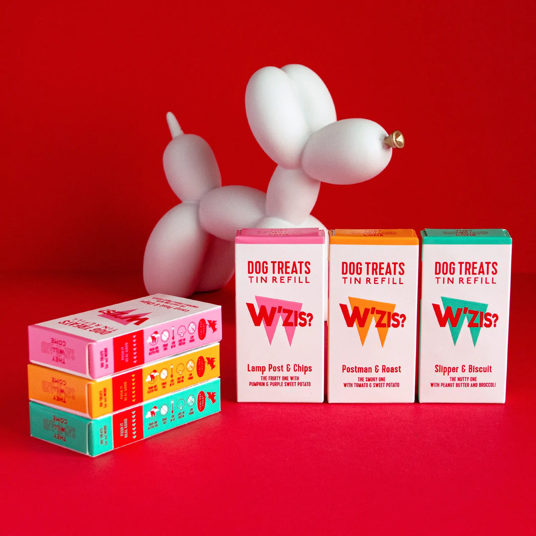 W'zis Postman & Roast dog treats refill box