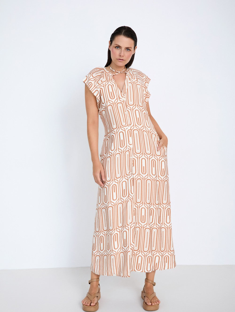 Skatie Geometric print dress in Arabesque