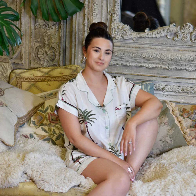 Palm Tree Print Short Pyjama Set from Powell Craft