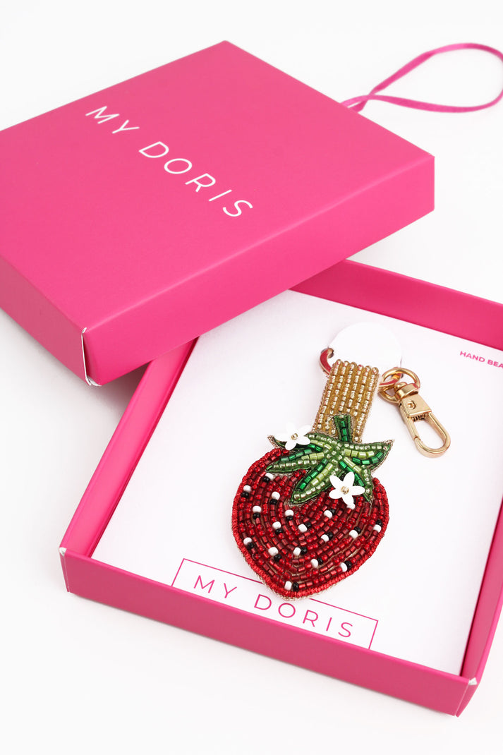 My Doris Beaded Strawberry Keyring/ Bag Charm