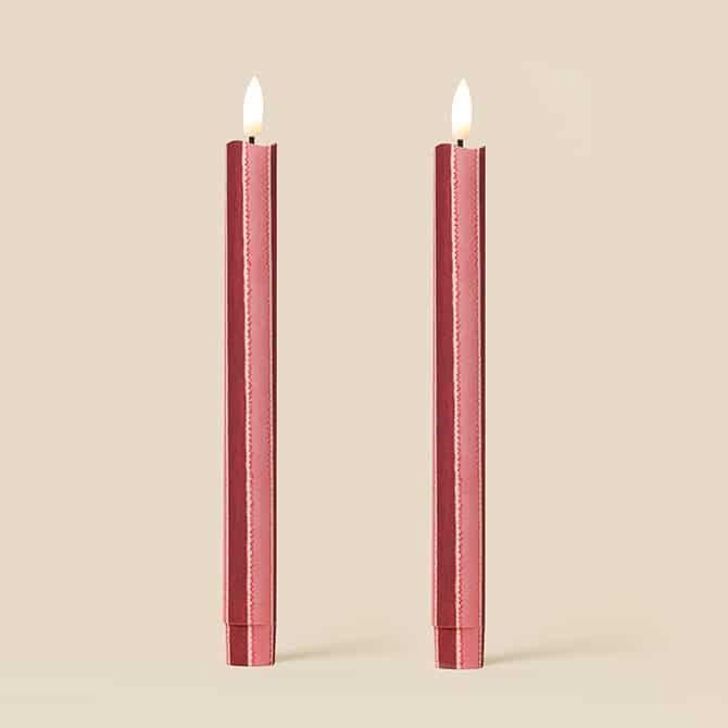 Tinkalink Scallop Stripes Flameless LED Wax Candles (PAIR)