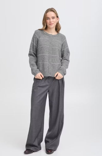 Fransa Kendra Cardigan in Asphalt Melange Mix